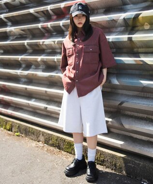 WEGO 【ユニセックス着用ITEM/SMサイズ展開/ウエストゴム】スウェットバギーショーツ 杢グレー