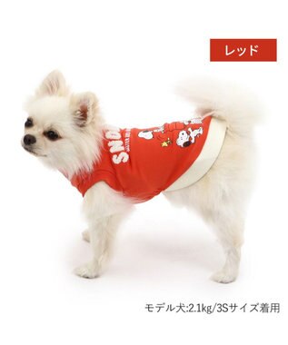 PET PARADISE スヌーピー 兄弟集合柄トレーナー 赤【小型犬】 レッド