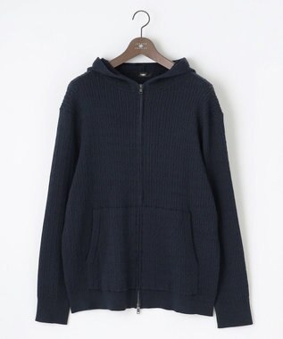 JOSEPH ABBOUD 【キングサイズ・オリジナルオーガニックコットン使用】JOE COTTONニット パーカー ネイビー系