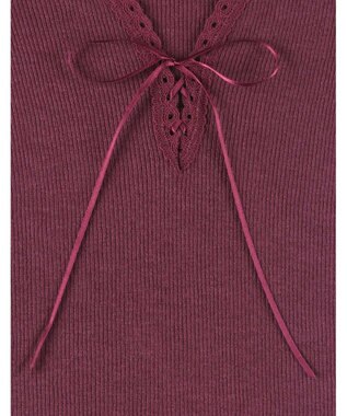 AMPHI あったかインナー 薄手 リブ素材 ９分袖 長袖 UWF360 アンフィ／ワコール エンジ