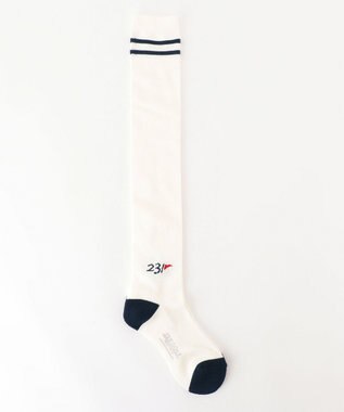 23区GOLF 【WOMEN】フラッグモチーフ ニーハイソックス ホワイト系