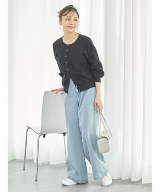 earth music&ecology ＵＶカット加工　ベーシックカーディガン Black