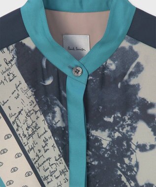 Paul Smith Travel Scarf スタンドカラー シャツ ネイビー