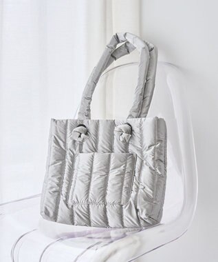 Green Parks ・ｆｕｒｒｙ　ｒａｔｅ　シャイニーキルティングバッグ Silver