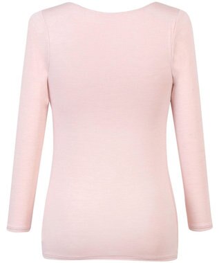 Wing カップ付きインナー あったか素材 ブラトップ ラク きれいなバストシルエット 【シンクロブラトップ  保温タイプ】 8分袖 長袖 秋 冬 ET1864 ウイング／ワコール ピーチ