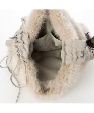 UNBILLION カシュカシュ cachecache / フリルワンハンドルエコファートート ライトグレー