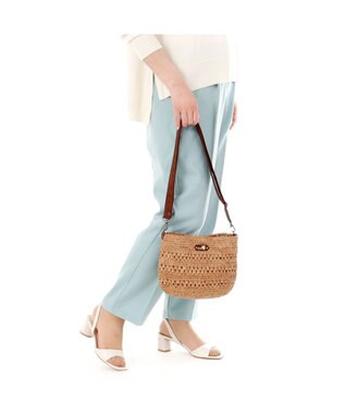 IBIZA ラフィア　ショルダーバッグ エメラルドグリーン