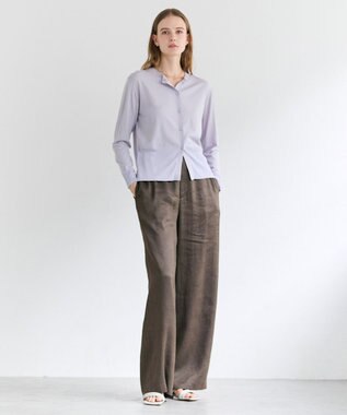 BEIGE， JULIE / コットンシルク クルーネックカーディガン Lilac