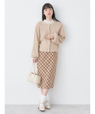 earth music&ecology カールヤーンカーディガン Beige