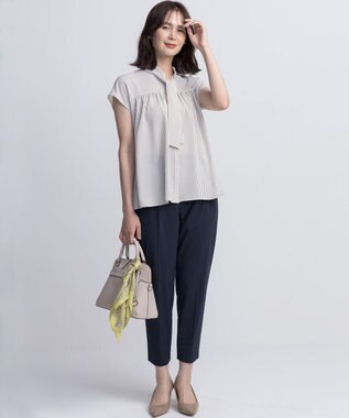 組曲 【ショルダーベルト付き】ボストンハンドバッグ ベージュ系