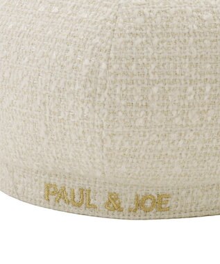 MOONBAT PAUL & JOE ACCESSOIRES ロゴ刺繍ツイードベレー ホワイト
