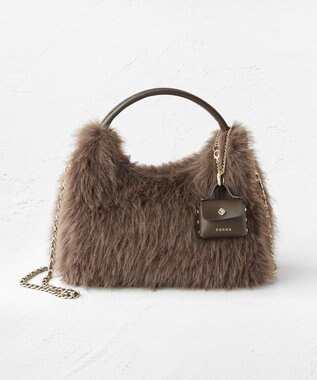 TOCCA WAFFLE FUR BAG 2WAYファーバッグ ベージュ系