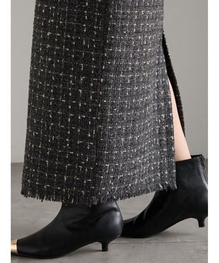 Te chichi ツィードロングナロースカート《2025winter catalog item》 チャコールグレー