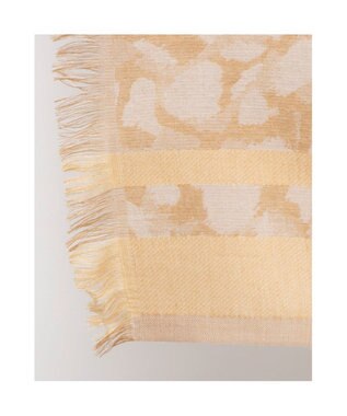 UNBILLION カシュネ cache nez / ライン入アニマル柄ジャカードストール ベージュ