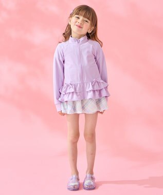 ANY KIDS 裾フリル ラッシュガード ラベンダー