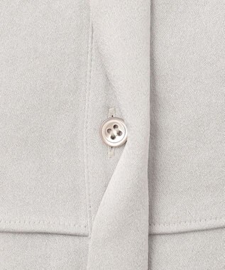 ICB 【洗える】 サテンクレープ ノーカラーブラウス トープ系