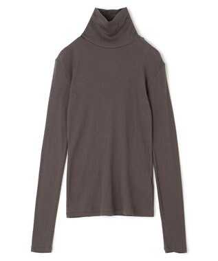 uncrave アルビニスタシフォンテレコ ハイネックカットソー（uncrave STANDARD） チャコールブラウン