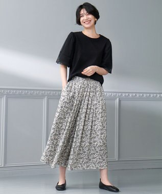 ANY 【ウエストゴム】リラックススカーチョ ペイズリー