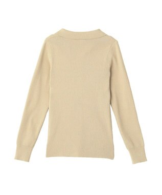 CRAFT STANDARD BOUTIQUE 襟付きコンパクトリブニットカーディガン Beige