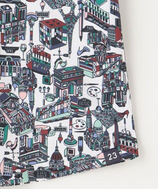 23区GOLF 【WOMEN】【吸水速乾/UVカット】パリマップ総柄ポロシャツ ホワイト系5