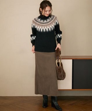 23区 S 【SLOW/一部店舗限定】ソフトコーデュロイ マーメイド スカート ブラウン系