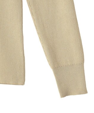 CRAFT STANDARD BOUTIQUE 襟付きコンパクトリブニットカーディガン Beige