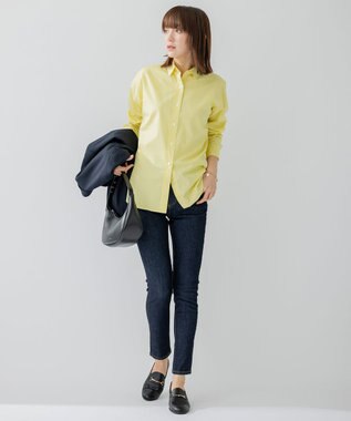23区 L 【洗える】CANCLINI ベーシック シャツ イエロー系