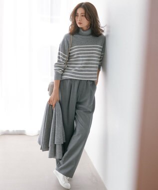 23区 S ナチュラルストレッチサキソニー バレル パンツ グレー系