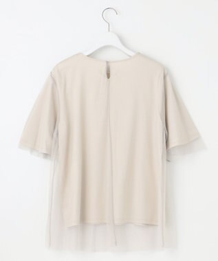 自由区 【洗える】シアーチュールプルオーバー カットソー ベージュ