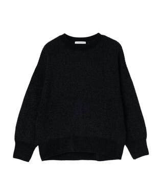 Green Parks ベロアモールニットプルオーバー Black