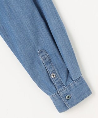 J.PRESS LADIES 【洗える・セットアップ対応】5ozバージラコンパクト ピンタック ブラウス ダルブルー系