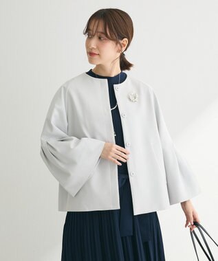 Green Parks ef-de タック袖ラグランジャケット Light Gray