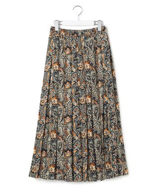 J.PRESS YORK STREET 【WOMEN】ペイズリーワイドプリーツ スカート