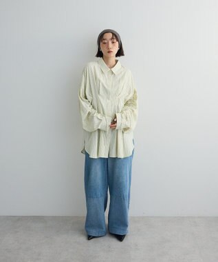 Green Parks ドロストシャーリングウエストタックシャツ Ivory