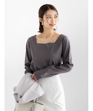 Te chichi 前後2WAYネックデザインロンT《2026 spring catalog item》 グレー