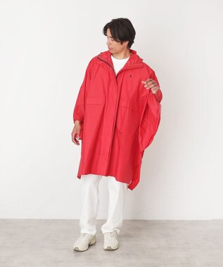 MOONBAT POLO RALPH LAUREN(ポロ ラルフローレン) ポロポニー ポケッタブル レインポンチョ レインコート 無地 フード 収納袋 ロゴ入 レディース レッド