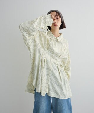 Green Parks ドロストシャーリングウエストタックシャツ Ivory