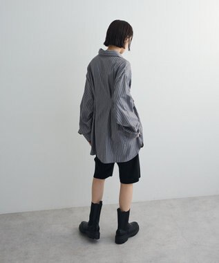 Green Parks ドロストシャーリングウエストタックシャツ Charcoal Gray