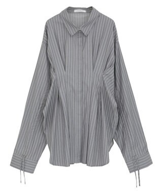 Green Parks ドロストシャーリングウエストタックシャツ Charcoal Gray