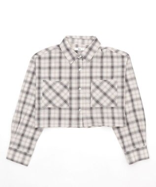 WEGO チェックショートシャツ ホワイトアイボリー