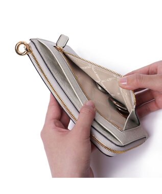 PELLE BORSA L字ファスナーコンパクト長財布 Minato ミナト 3500 アイボリー