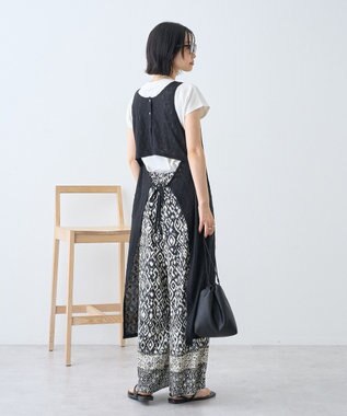AMERICAN HOLIC レースジャガードノースリーブワンピース Black