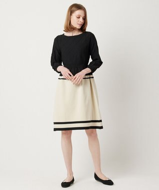 TOCCA 【洗える！】BI COLOR PONPON KNIT ニットドレス ブラック系