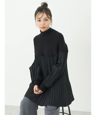 earth music&ecology プリーツフレアニットチュニック