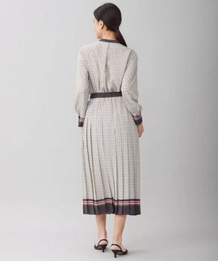 自由区 【セットアップ対応・洗える】モノグラムプリント スカート ベージュ×スレート