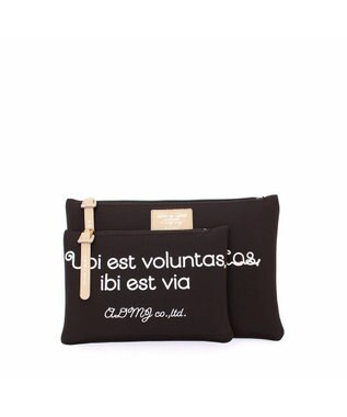 A.D.M.J. 【魔法の様に軽い】マジックライトコード刺しゅうフラットポーチ2セット(S・M) マロン