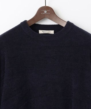 JOSEPH ABBOUD MOUNTAIN 【SPACE／UNISEX】ベアフリースカモフラージュ ニット ネイビー系