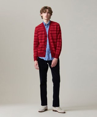 J.PRESS MEN 【Cash Lamb’s Wool】フェアアイルカーディガンニット レッド系7