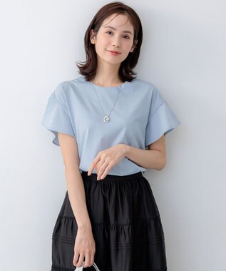 組曲 【WEB限定】プレーティング天竺フリルスリーブ Tシャツ