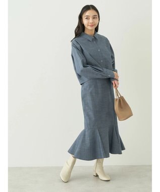 earth music&ecology ショート丈シャツジャケット Dark Blue